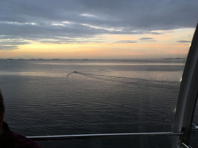 観覧車からのマニラ湾の夕焼け